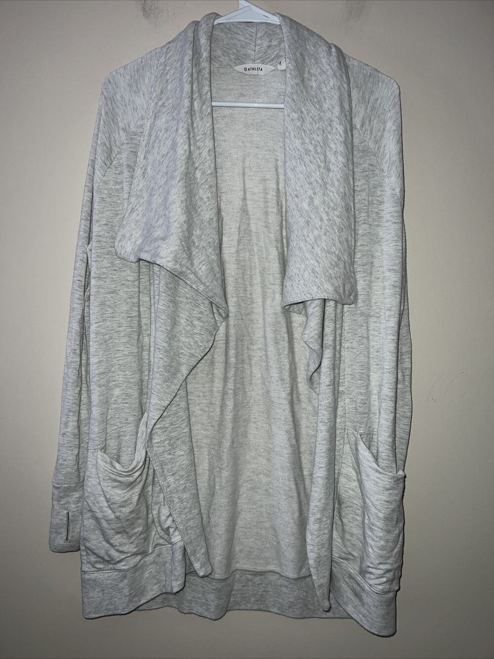 ATHLETA Sweater Womens Gray Magnetic Open Front Cardigan small